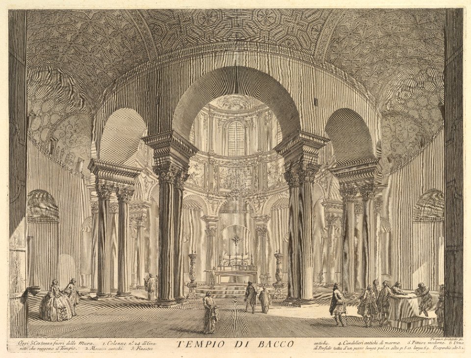 S. Constanza (erroneously callled Temple of Bacchus) (Veduta interna del Sepolcro di S. Constanza, fabbricato da Costantino Magno, ed erroneamente detto il Tempio di Bacco, inoggi Chiesa della medisme Santa) MET DP828299