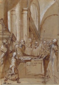 Raymond Diocrès Speaking During His Funeral (from the Life of Saint Bruno of Cologne) MET 2001.502