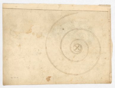 S. Maria in Trastevere, Ionic capital, volute, side elevation (recto) Unidentified, Ionic capital volute, construction diagram (verso) MET DP247682
