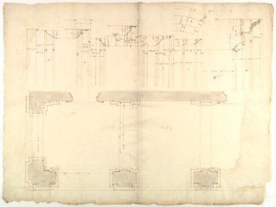 S. Maria in Domnica, portico, plan; details, profile (recto) blank (verso) MET DP819026