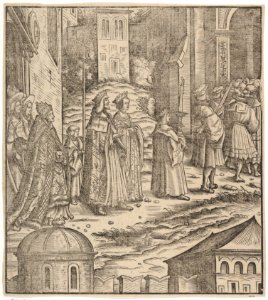 Procession of the Married Emperor, His Wife and The Pope from Saint Peter's Church, from Der Weisskunig MET DP834054