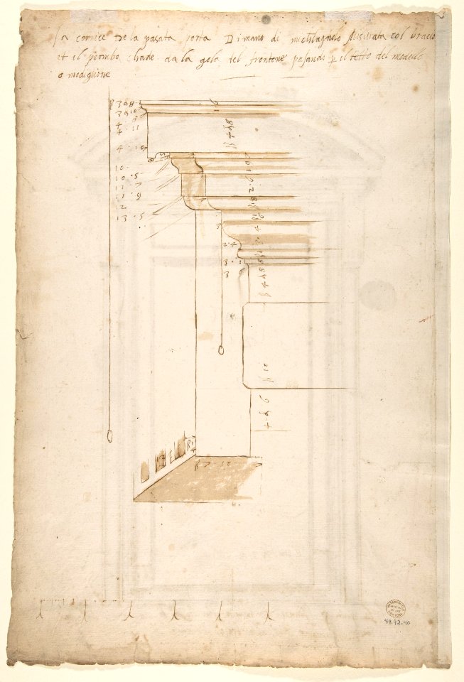 San Lorenzo, north portal, elevation (recto) San Lorenzo, north portal, cornice, profile (verso) MET DP810578
