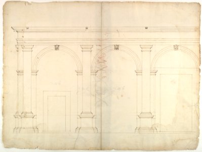 S. Maria in Domnica, portico, elevation (recto) blank (verso) MET DP819028