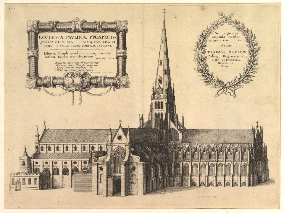Saint Paul's from the South Showing the Spire (Ecclesiae Paulinae Prospectus...) MET DP824091