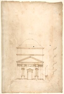 S. Andrea via Flaminia, elevation (recto) blank (verso) MET DP810546