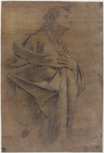 Saint Bartholomew (recto); Study of Drapery and Two Hands (verso) MET 1991.60 RECTO