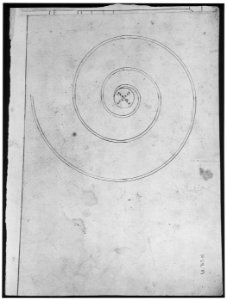 S. Maria in Trastevere, Ionic capital, volute, side elevation (recto) Unidentified, Ionic capital volute, construction diagram (verso) MET sf68 769 15v-MM43637