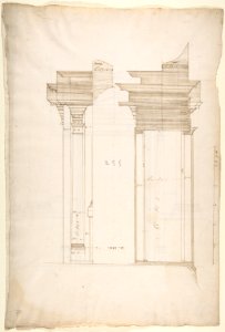 San Lorenzo, Library, portal, section (recto) San Lorenzo, Library, Ricetto, portal, elevation (verso) MET DP810633