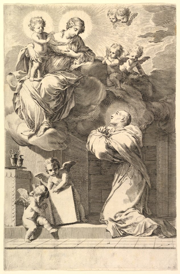 Saint Bernard Kneeling before the Virgin and Child MET DP822414