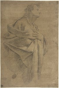 Saint Bartholomew (recto); Study of Drapery and Two Hands (verso) MET DP808029
