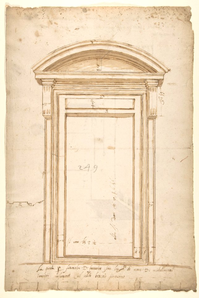 San Lorenzo, north portal, elevation (recto) San Lorenzo, north portal, cornice, profile (verso) MET DP810577