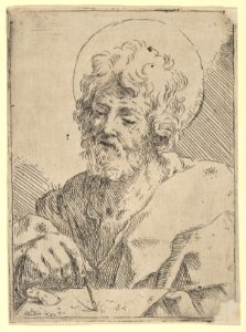Saint Luke holding a paint brush and palette, after Reni (?) MET DP837880