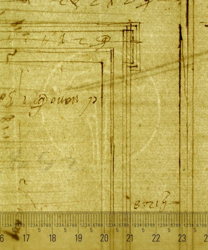 San Lorenzo, Library, window, elevation (recto) San Lorenzo, Library, window, cornice, section; cornice, section (verso) MET sf49 92 25-watermark