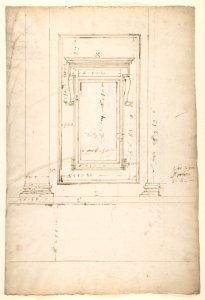 San Lorenzo, Library, window, elevation (recto) San Lorenzo, Library, window, cornice, section; cornice, section (verso) MET DP810568