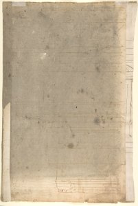 San Lorenzo, Library, pilaster, elevation; soffit, detail, plan (recto) San Lorenzo, Library, entablature, section (verso) MET DP810557