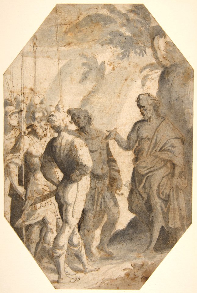 Saint John the Baptist (?) Preaching to a Group of Soldiers MET DP812142
