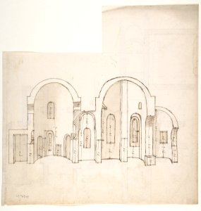 S. Giovanni Laterano, Centocelle, plan (recto) S. Giovanni Laterano, Centocelle, section (verso) MET DP810741