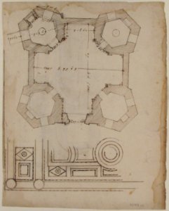 S. Giovanni Laterno, Oratorio della Santa Croce, section, perspective (recto) blank (verso) MET 68.769.43verso