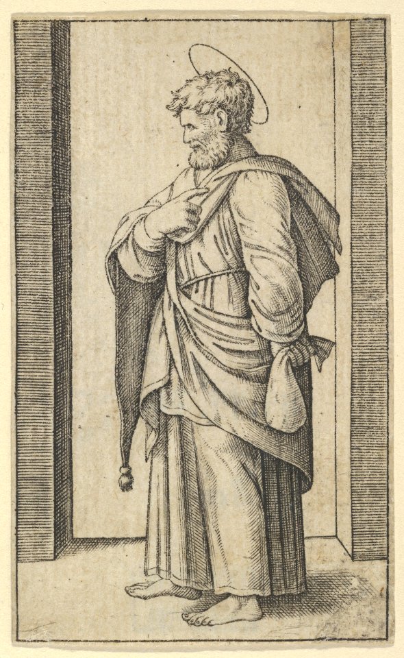 Saint Matthew, a small sack in his left hand, from the series 'Piccoli Santi' (Small Saints) MET DP853482