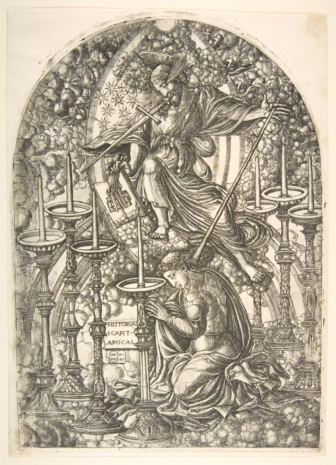 Saint John sees Seven Gold Candlesticks, from the Apocalypse MET DP815675