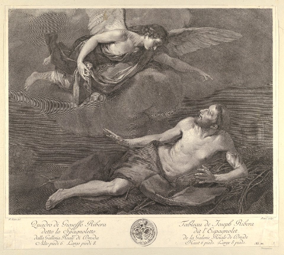 Saint Francis visited by the Angel, from 'Recueil d'estampes d'après les plus célèbres tableaux de la Galerie Royale de Dresde' MET DP836590