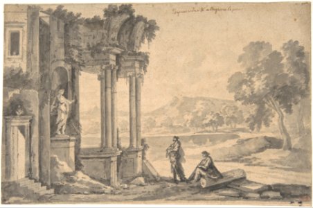 Ruins of a Temple by a Lake MET DP805006