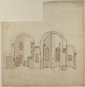 S. Giovanni Laterano, Centocelle, plan (recto) S. Giovanni Laterano, Centocelle, section (verso) MET 68.769.49verso