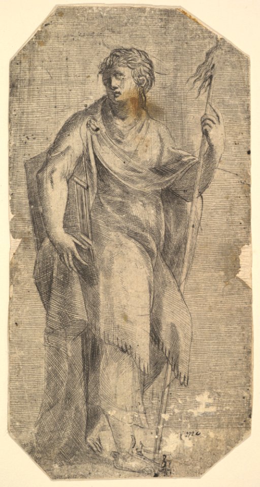Saint Matthew holding a staff and a book, turning to the left MET DP825245