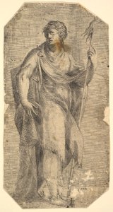 Saint Matthew holding a staff and a book, turning to the left MET DP825245