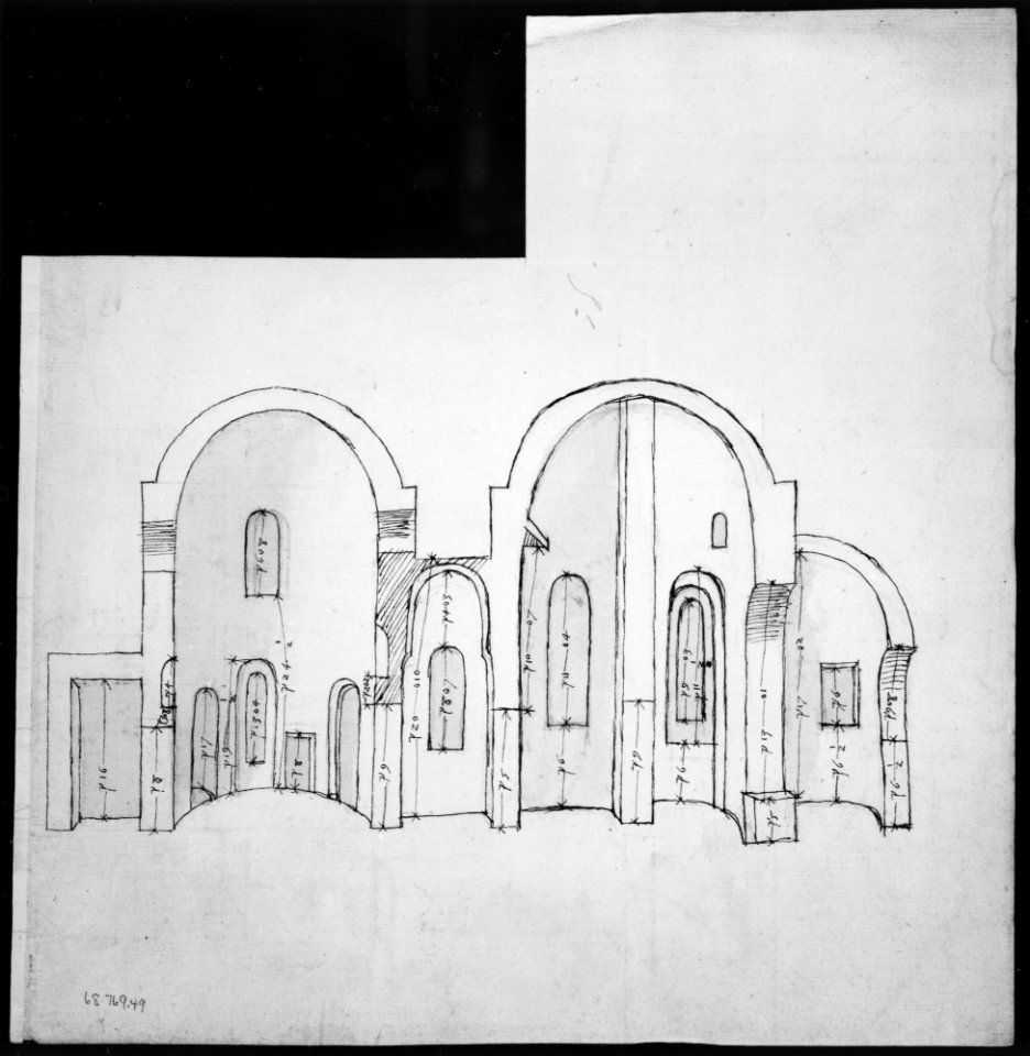 S. Giovanni Laterano, Centocelle, plan (recto) S. Giovanni Laterano, Centocelle, section (verso) MET MM43694