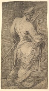 Saint James Major holding a staff and a book facing right, from 'Christ and the Apostles' MET DP825242