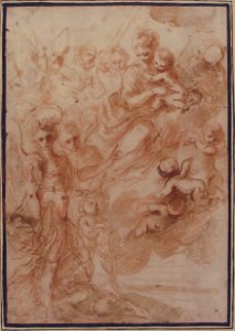 Saint Michael the Archangel and Another Figure Recommending a Soul to the Virgin and Child in Heaven MET 87.12.25