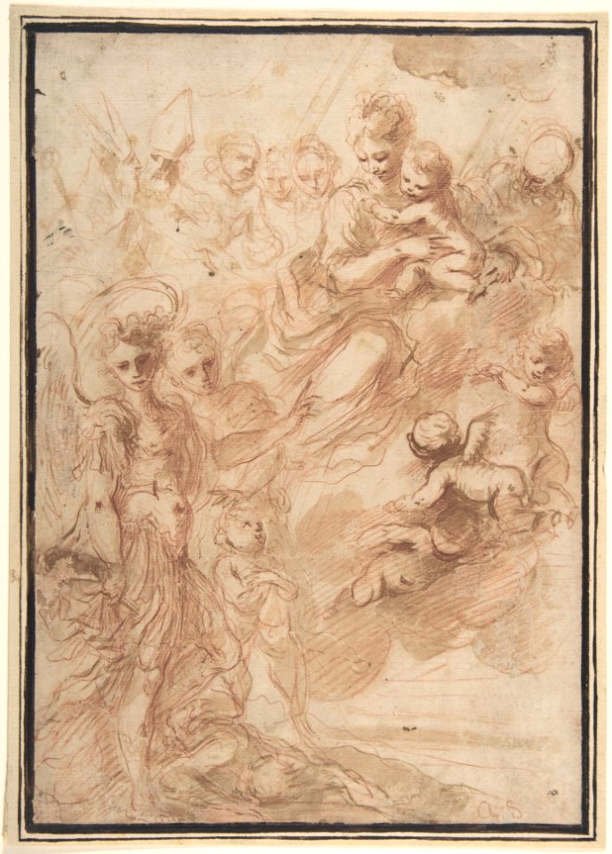 Saint Michael the Archangel and Another Figure Recommending a Soul to the Virgin and Child in Heaven MET DP807994
