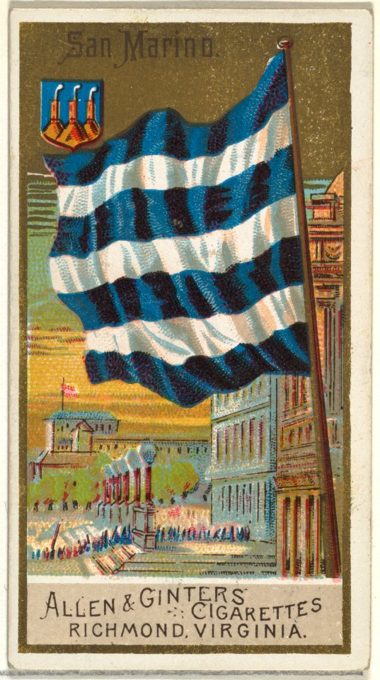 San Marino, from Flags of All Nations, Series 2 (N10) for Allen & Ginter Cigarettes Brands MET DP841393