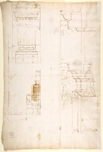 San Lorenzo, New Sacristy, plan (recto) San Lorenzo, New Sacristy, details, elevation and section (verso) MET DP810638