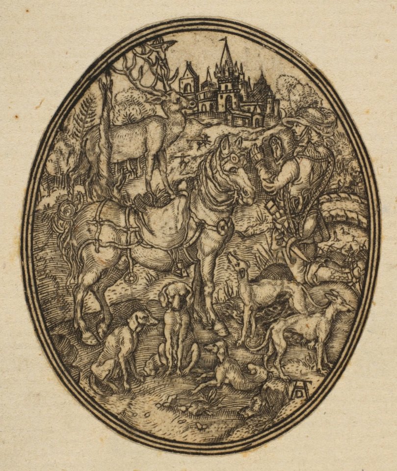 Saint Eustace (reduced reverse copy in oval) MET DP815438