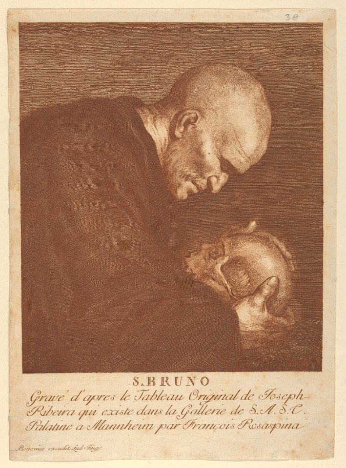 Saint Bruno meditating on a skull MET DP836405