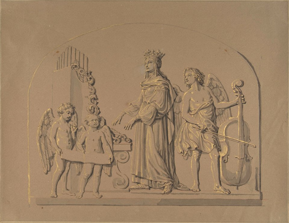 Saint Cecilia at the Organ, Flanked by Angels Making Music MET DP803993