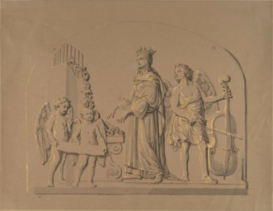Saint Cecilia at the Organ, Flanked by Angels Making Music MET DP803993