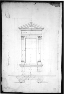 San Lorenzo, New Sacristy, window, plan; elevation (recto) San Lorenzo, New Sacristy, window, plan; elevation (verso) MET sf49 92 34v-MM35204