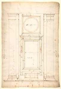 San Lorenzo, Library, Ricetto, window, elevation (recto) San Lorenzo, Library, Ricetto, column, elevation; details, elevation (verso) MET DP810574