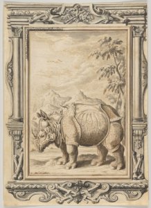 Rhinoceros in a Landscape within an Ornamental Frame MET DP835389