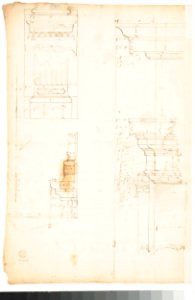 San Lorenzo, New Sacristy, plan (recto) San Lorenzo, New Sacristy, details, elevation and section (verso) MET DP147185