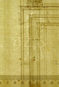 San Lorenzo, New Sacristy, window, plan; elevation (recto) San Lorenzo, New Sacristy, window, plan; elevation (verso) MET sf49 92 34-watermark