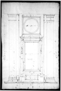 San Lorenzo, Library, Ricetto, window, elevation (recto) San Lorenzo, Library, Ricetto, column, elevation; details, elevation (verso) MET sf49 92 26r-MM37876