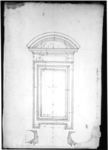 San Lorenzo, New Sacristy, window, plan; elevation (recto) San Lorenzo, New Sacristy, window, plan; elevation (verso) MET sf49 92 34r-MM35203