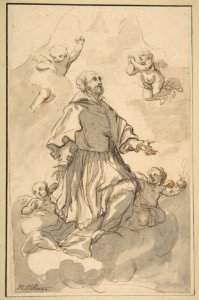 Saint Augustine on Clouds Surrounded by Angels MET DP816824