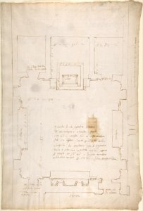 San Lorenzo, New Sacristy, plan (recto) San Lorenzo, New Sacristy, details, elevation and section (verso) MET DP810637