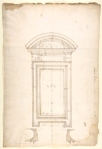 San Lorenzo, New Sacristy, window, plan; elevation (recto) San Lorenzo, New Sacristy, window, plan; elevation (verso) MET DP810635