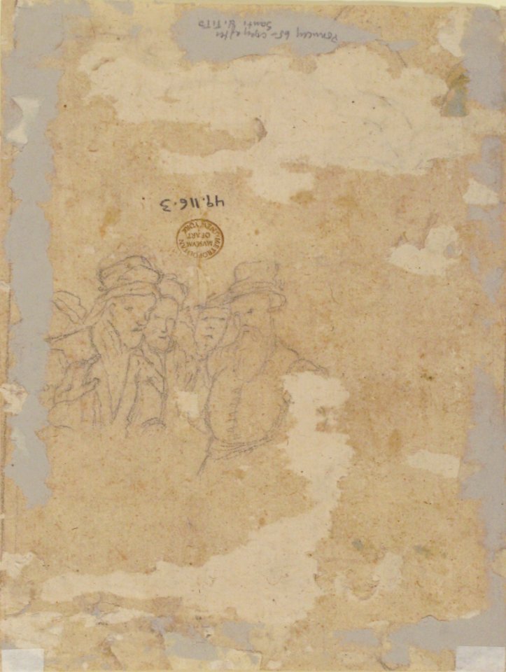 Saint Anthony of Padua Healing a Sick Man (recto); Partial Figural Studies Based on the Composition on the Recto (verso) MET 49.116.3 VERSO